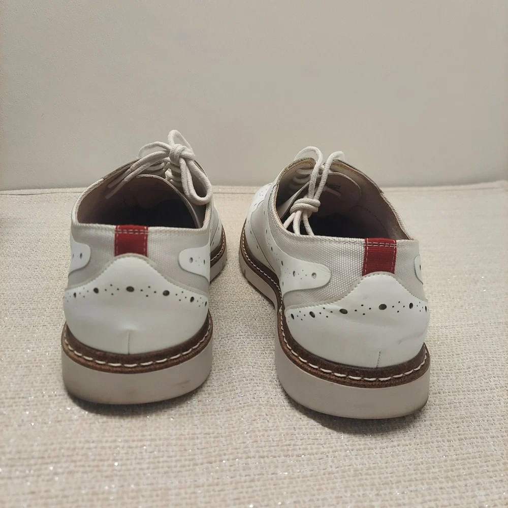 Stacy Adams Summit Mens 10 M White Wingtip Oxford Dress Shoes SA25434-100